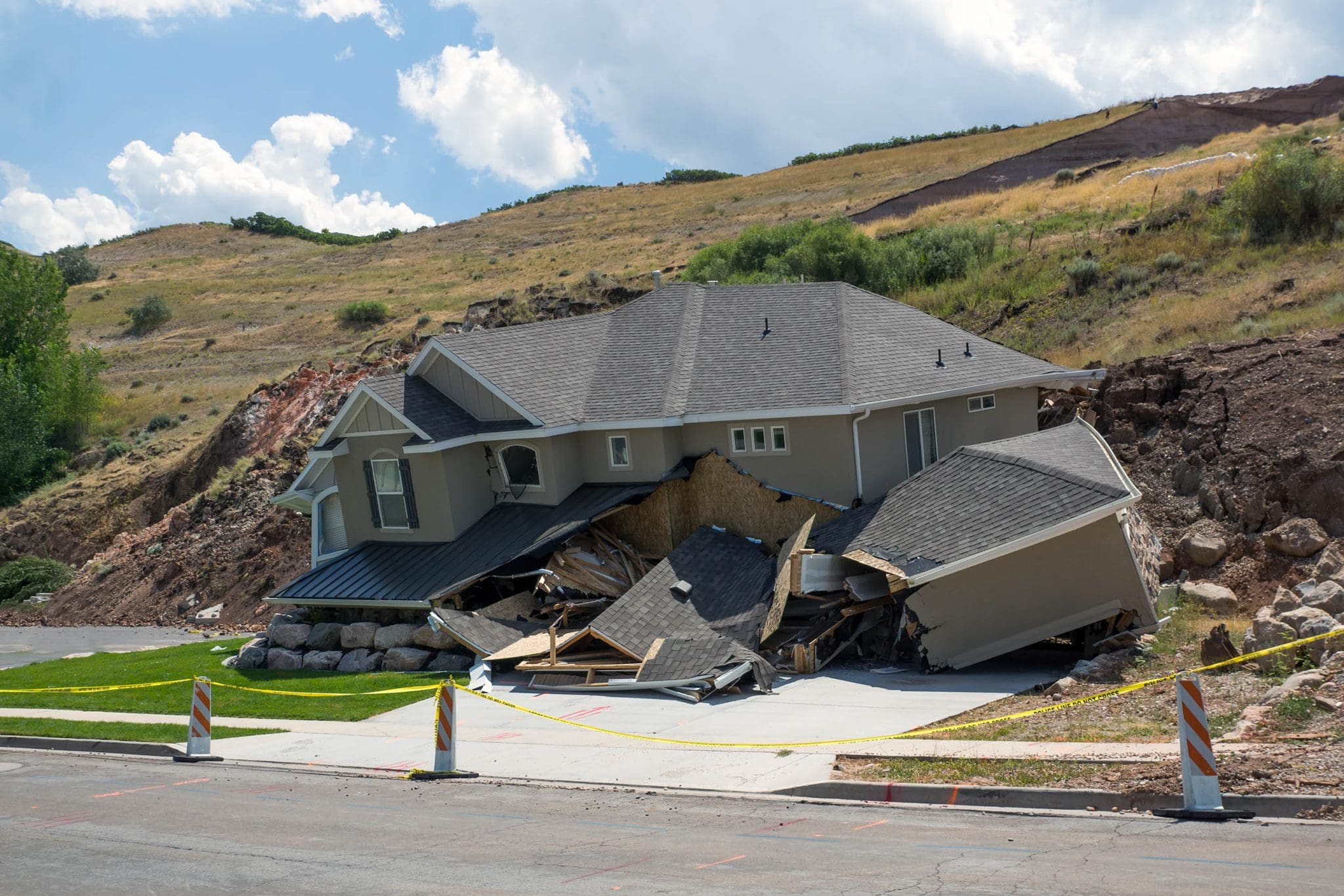 Destruction,Of,A,New,Home,In,A,Landslide,After,Heavy Soft Story Retrofitting