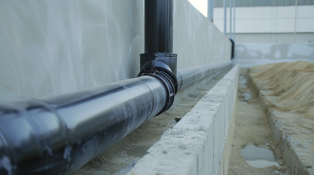 steel support pipe drainage installation